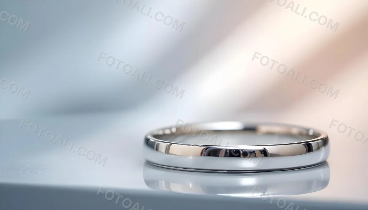 A Close Up View Of A Silver Metal Ring Or Band On A Reflective Surface 4 260b