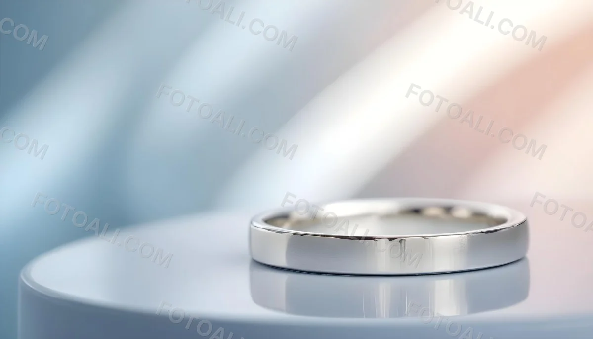 A Close Up View Of A Silver Metal Ring Or Band On A Reflective Surface 7 2830