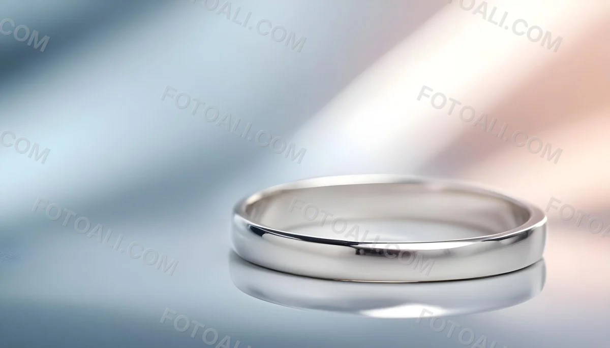 A Close Up View Of A Silver Metal Ring Or Band On A Reflective Surface 9 59a9