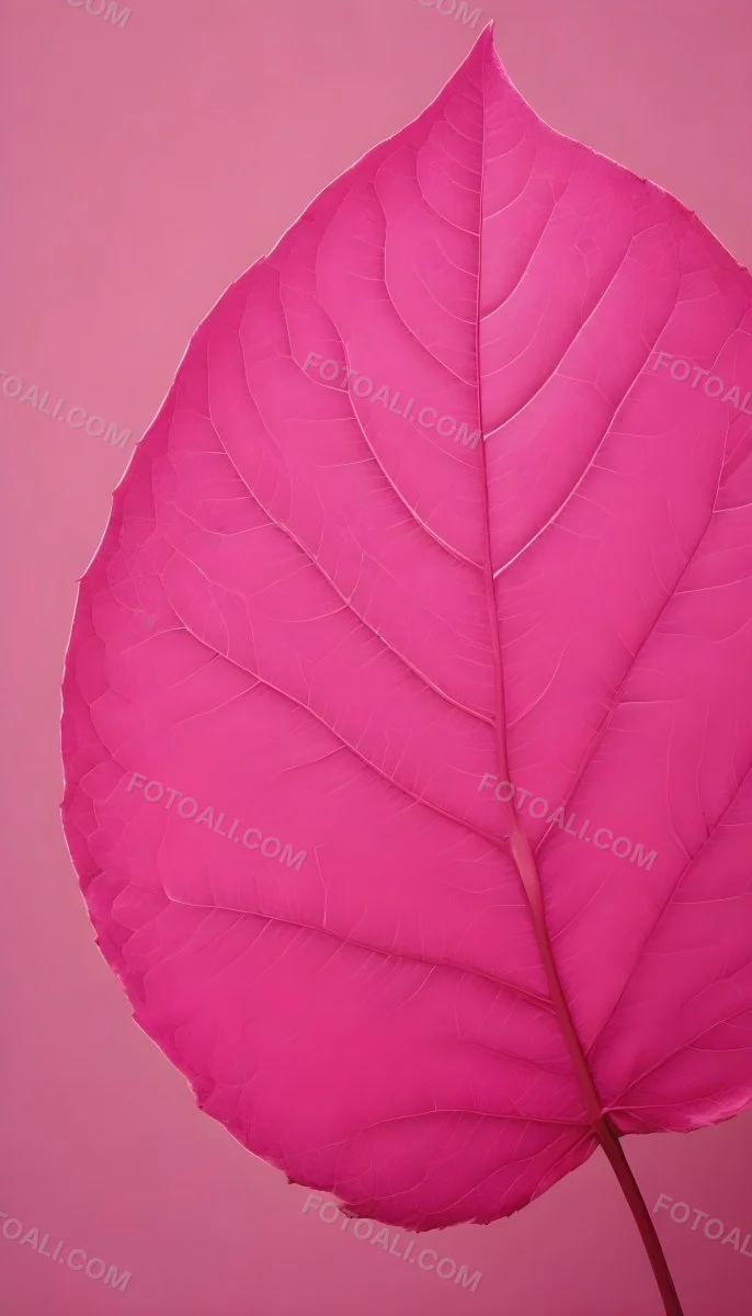 A Closeup Of A Vibrant Pink Leaf Against A Solid P 136 46b1