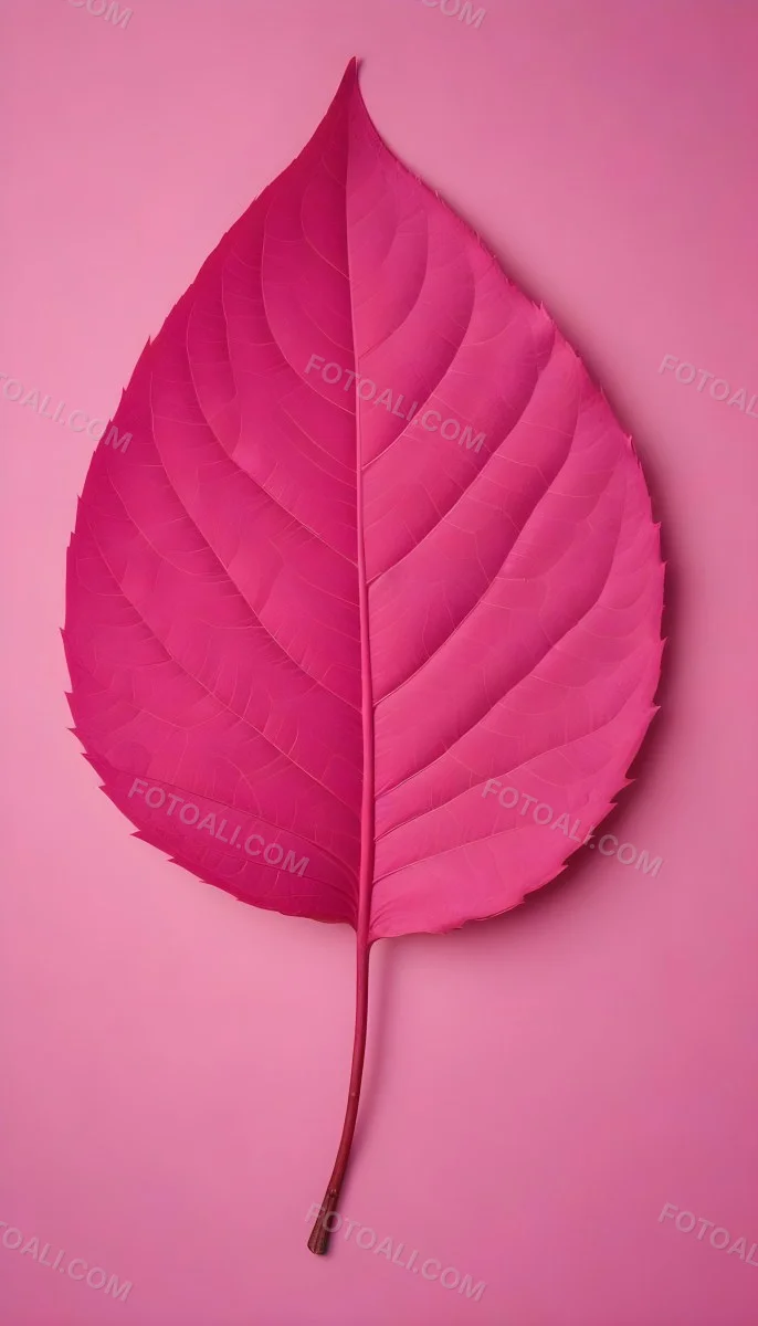 A Closeup Of A Vibrant Pink Leaf Against A Solid P 88 79dc