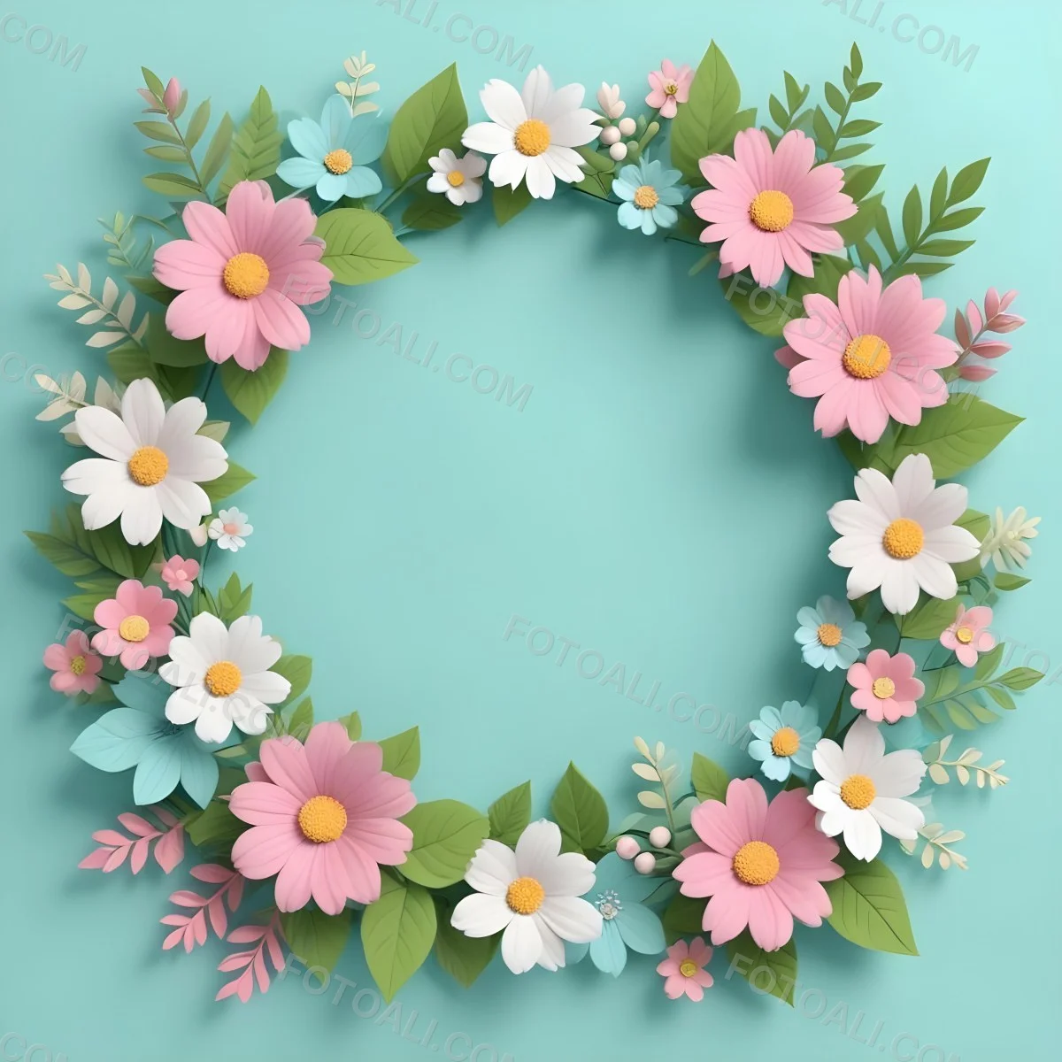 A Colorful Floral Frame With Vibrant Orange Yellow And Purple Flowers Surrounded By Green Leaves And Foliage Against A Dark Green Background 76 A51f
