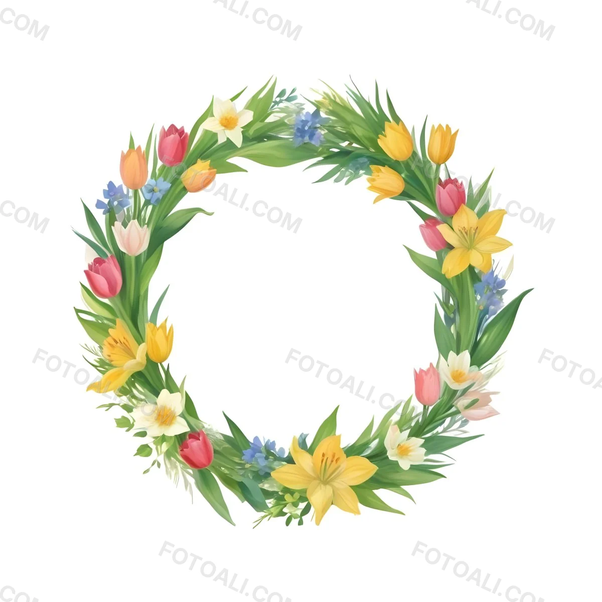 A Colorful Floral Wreath Made Of Tropical Flowers Such As Bird Of Paradise Plumeria And Other Lush Greenery 3 819d