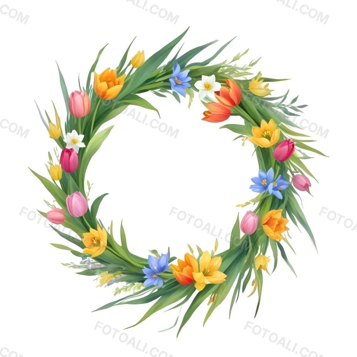 A Colorful Floral Wreath Made Of Tropical Flowers Such As Bird Of Paradise Plumeria And Other Lush Greenery 5 B469