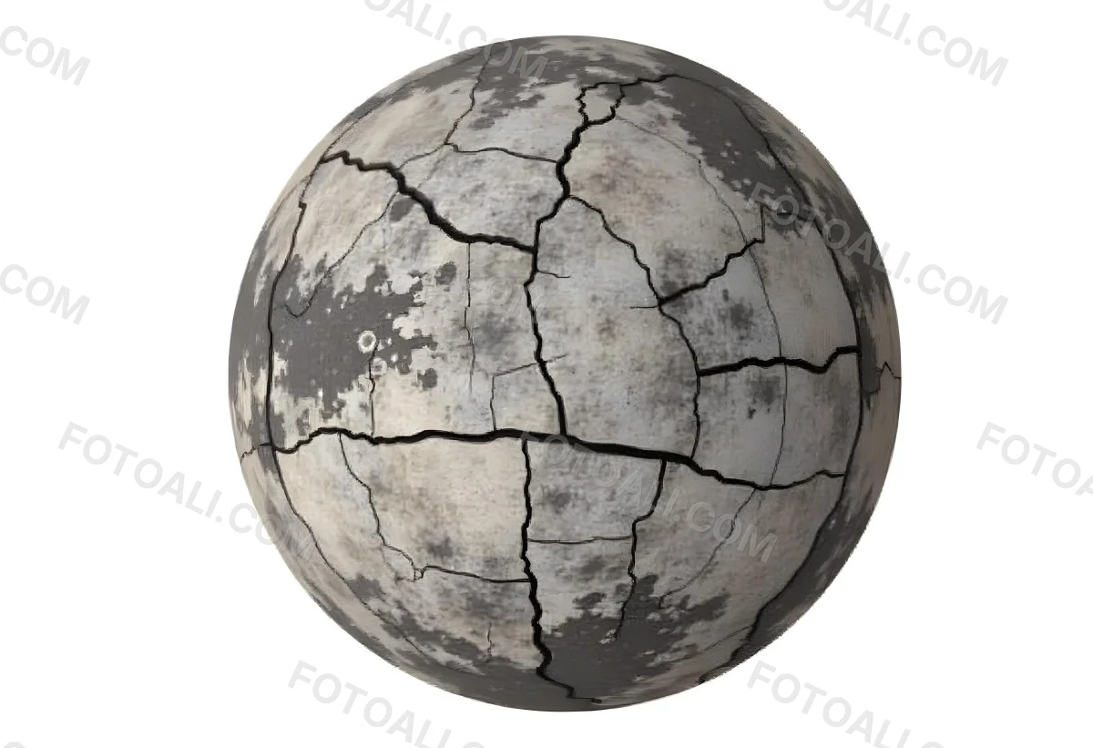A Cracked Planet With A Dry Barren Surface Deep Fissures And Crevices Desolate Landscape Isolated On A White Background Global Environmental Issues 1 E177