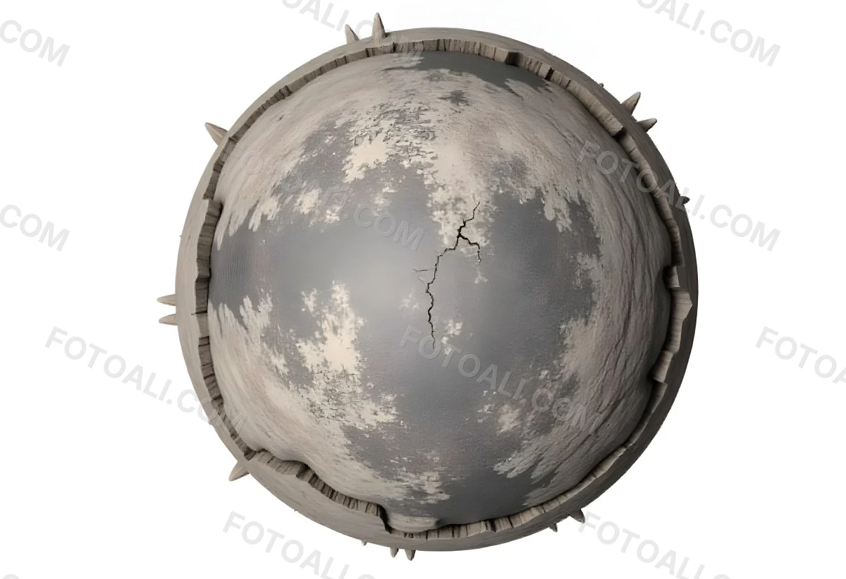 A Cracked Planet With A Dry Barren Surface Deep Fissures And Crevices Desolate Landscape Isolated On A White Background Global Environmental Issues 13 820d