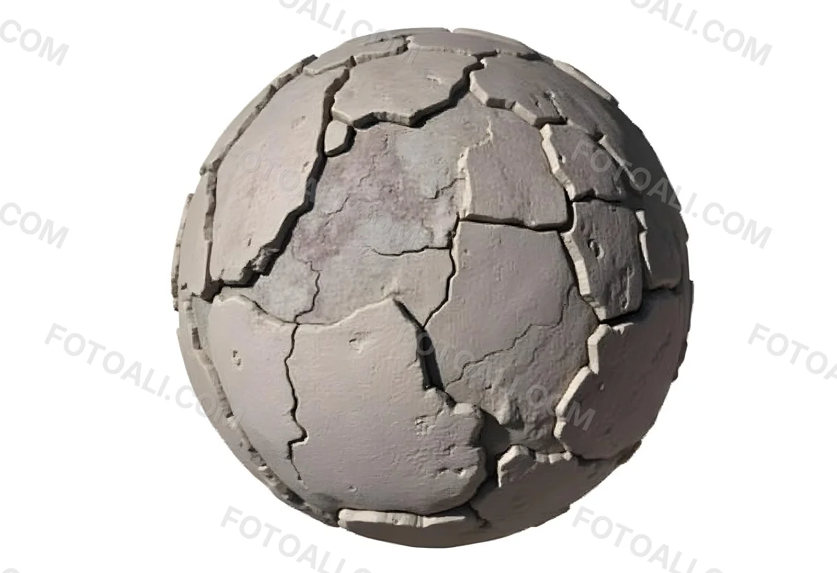 A Cracked Planet With A Dry Barren Surface Deep Fissures And Crevices Desolate Landscape Isolated On A White Background Global Environmental Issues 14 3ae5