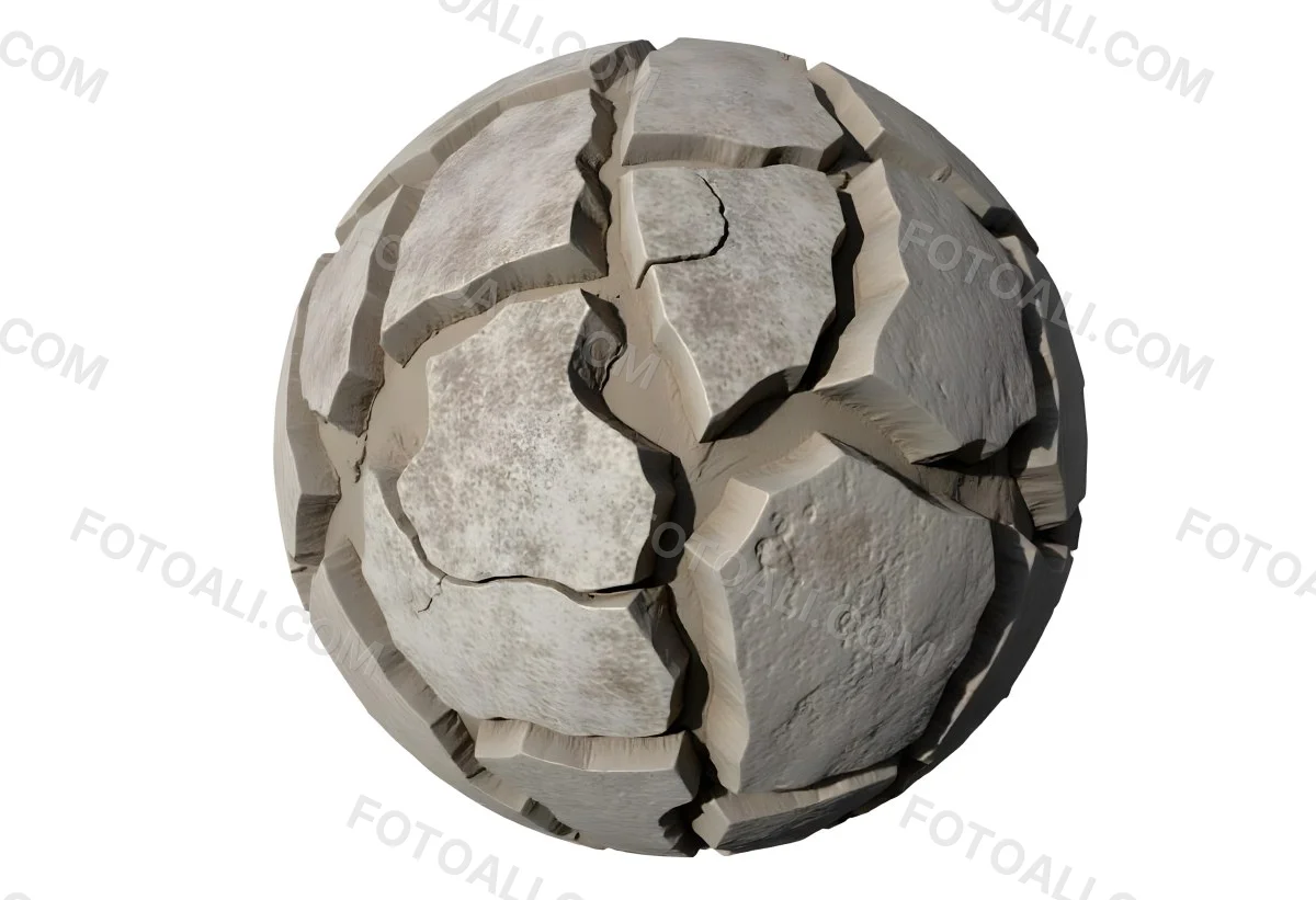 A Cracked Planet With A Dry Barren Surface Deep Fissures And Crevices Desolate Landscape Isolated On A White Background Global Environmental Issues 16 B809