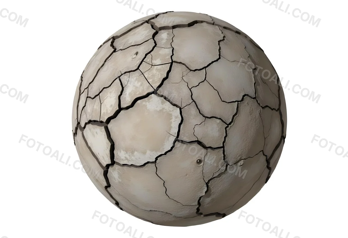 A Cracked Planet With A Dry Barren Surface Deep Fissures And Crevices Desolate Landscape Isolated On A White Background Global Environmental Issues 3 1f6d