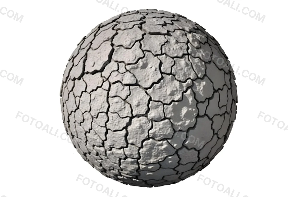 A Cracked Planet With A Dry Barren Surface Deep Fissures And Crevices Desolate Landscape Isolated On A White Background Global Environmental Issues 5 Bc77
