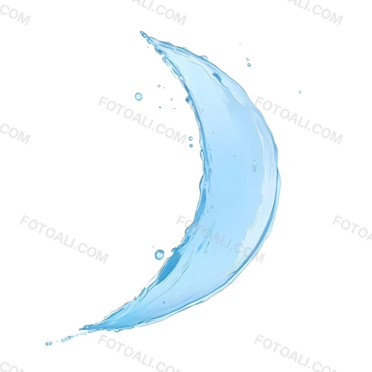 A Crescent Moon Shaped Splash Of Water Light Blue Color Isolated On A White Background Dynamic Movement Refreshing And Clean 15 4371