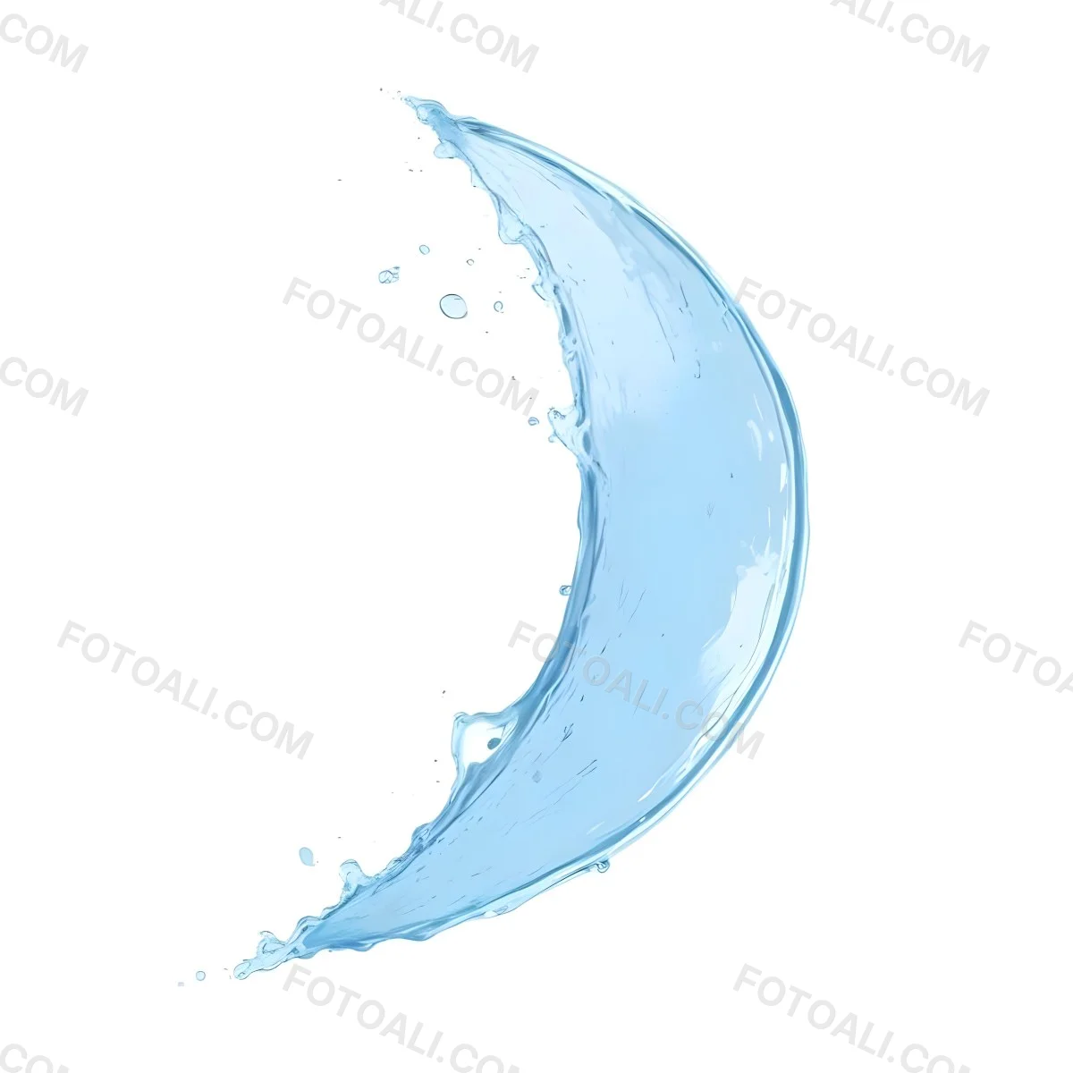 A Crescent Moon Shaped Splash Of Water Light Blue Color Isolated On A White Background Dynamic Movement Refreshing And Clean 23 Ca51