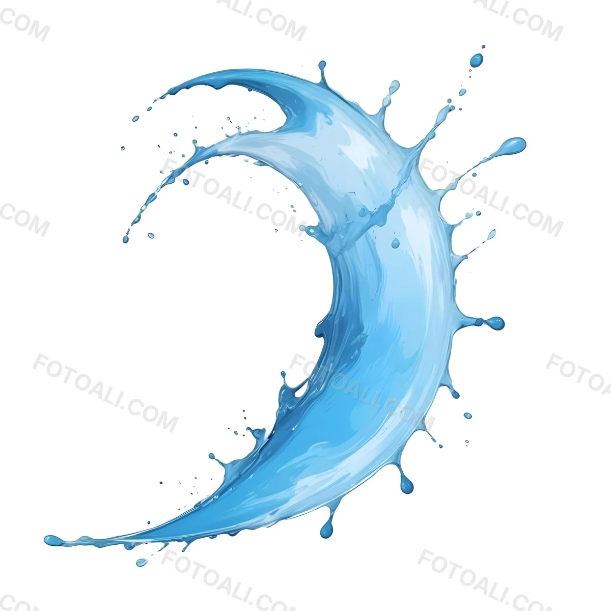 A Crescent Moon Shaped Splash Of Water Light Blue Color Isolated On A White Background Dynamic Movement Refreshing And Clean 55 F32e