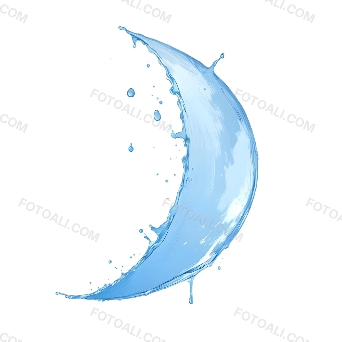 A Crescent Moon Shaped Splash Of Water Light Blue Color Isolated On A White Background Dynamic Movement Refreshing And Clean 59 88b8