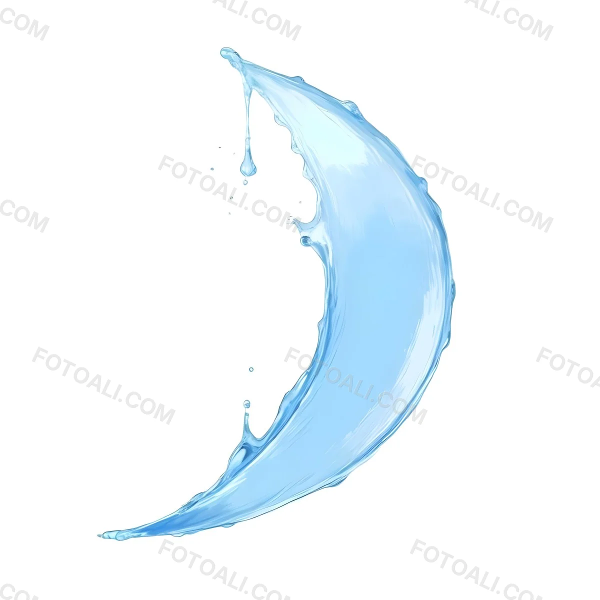 A Crescent Moon Shaped Splash Of Water Light Blue Color Isolated On A White Background Dynamic Movement Refreshing And Clean 8 81ed
