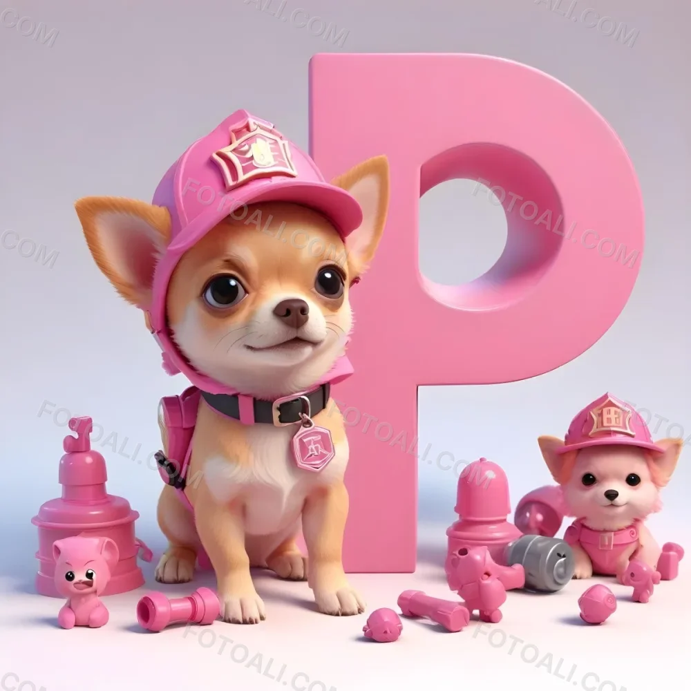 A Cute Chihuahua Puppy Wearing A Pink Police Hat And Vest Sitting Next To A Pink Toy Police Car And Other Pink Accessories 3 5092