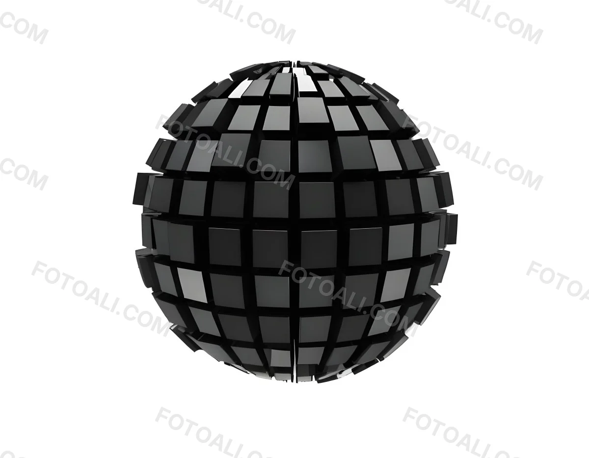 A Disco Ball With A Geometric Pattern Of Squares 1 6163