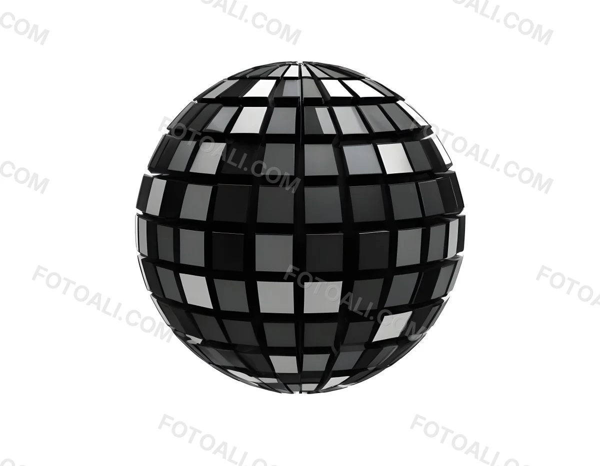 A Disco Ball With A Geometric Pattern Of Squares 5 Ba58