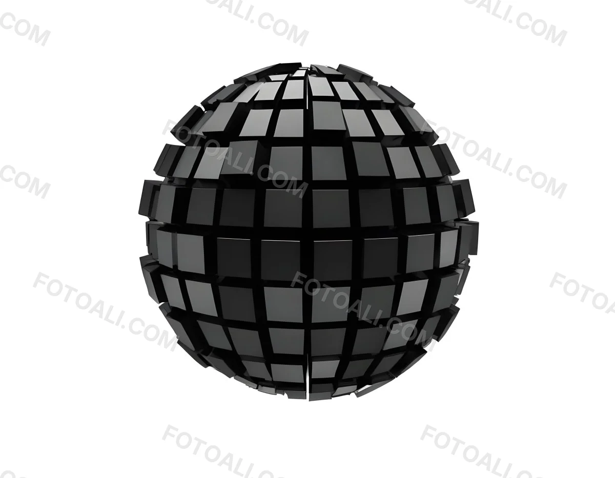 A Disco Ball With A Geometric Pattern Of Squares 6 6576