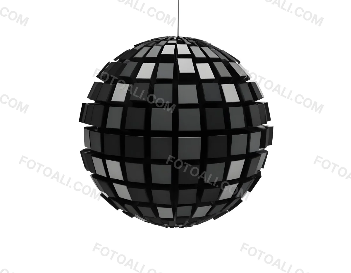 A Disco Ball With A Geometric Pattern Of Squares 8 7541