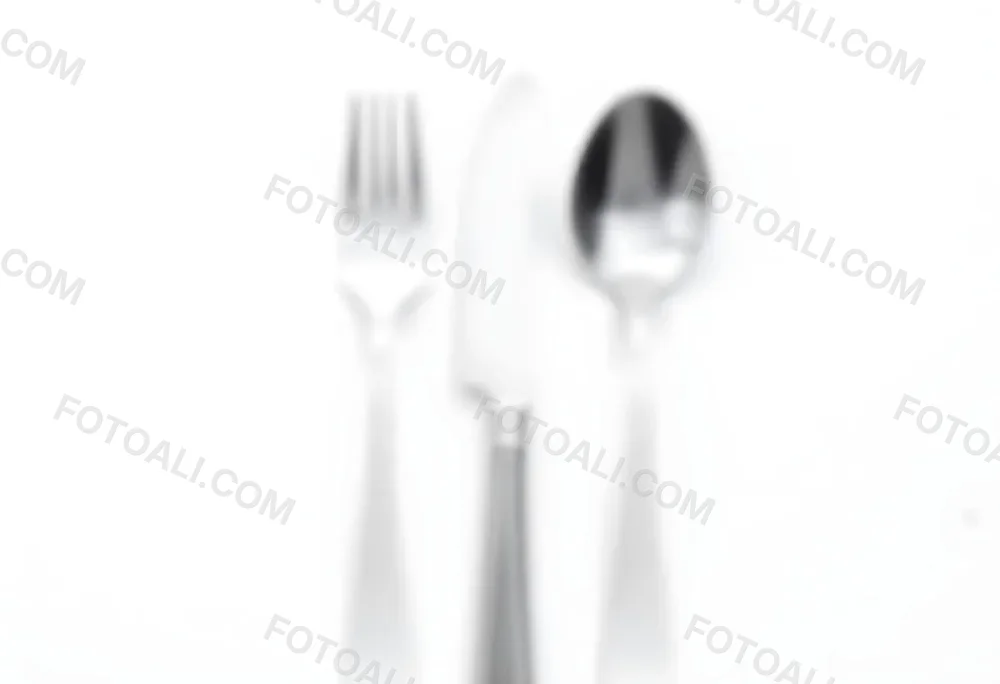 A Fork A Knife And A Spoon Made Of Stainless Steel On A White Background 12 6762