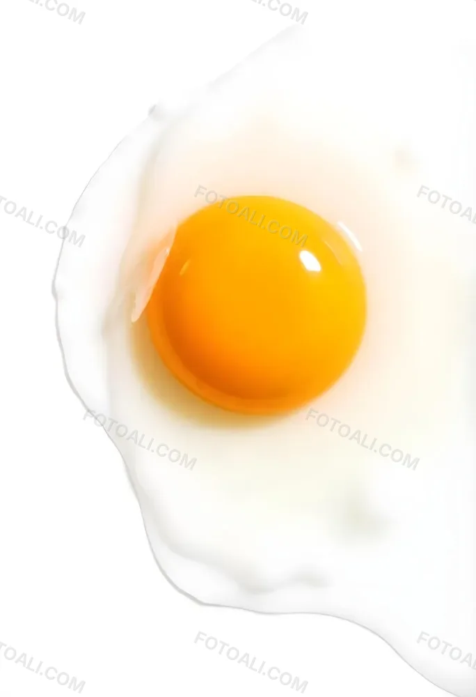 A Fried Egg With A Bright Yellow Yolk And Translucent White On A White Surface Top Down View Studio Lighting Food Photography 35 Fb8c