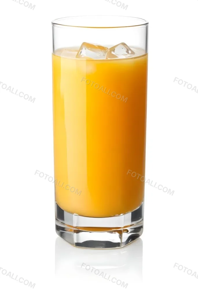 A Glass Of Fresh Orange Juice With Ice Cubes 2 E5ad