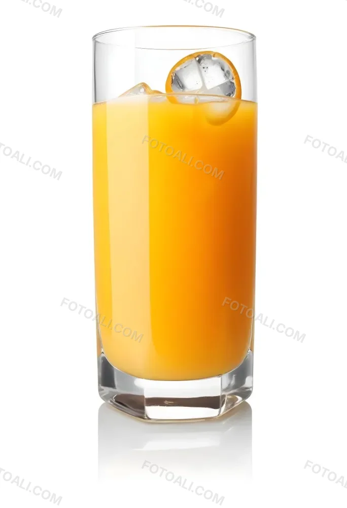 A Glass Of Fresh Orange Juice With Ice Cubes 3 995d