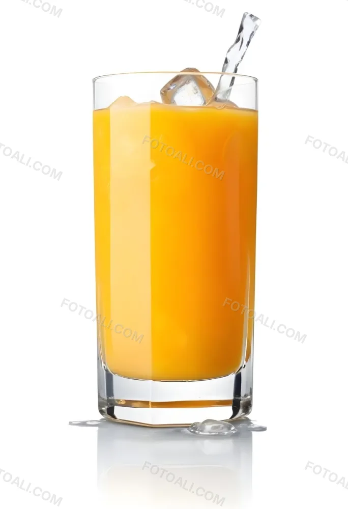 A Glass Of Fresh Orange Juice With Ice Cubes 4 B590