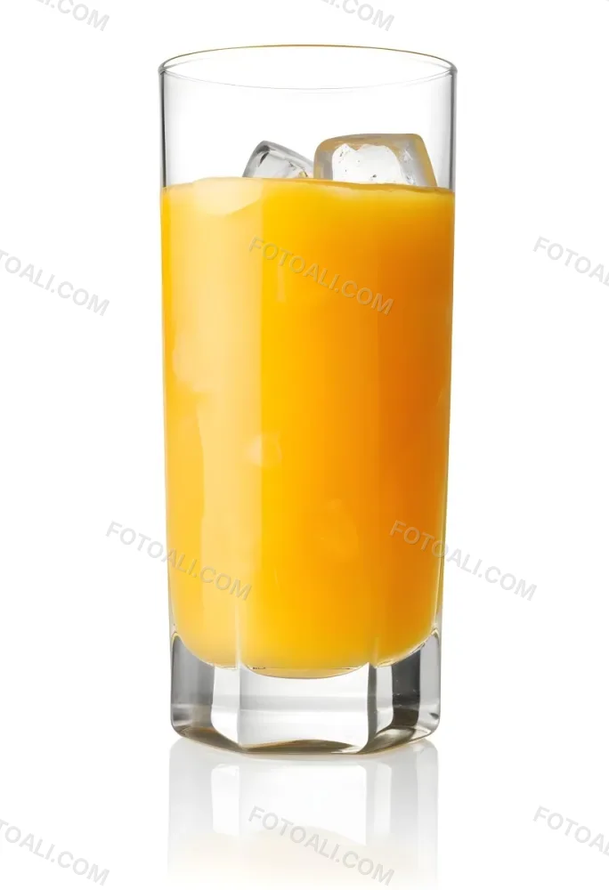 A Glass Of Fresh Orange Juice With Ice Cubes 5 0098