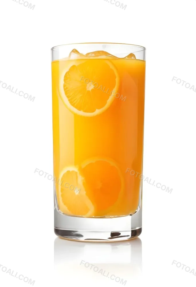 A Glass Of Fresh Orange Juice With Ice Cubes 6 F088