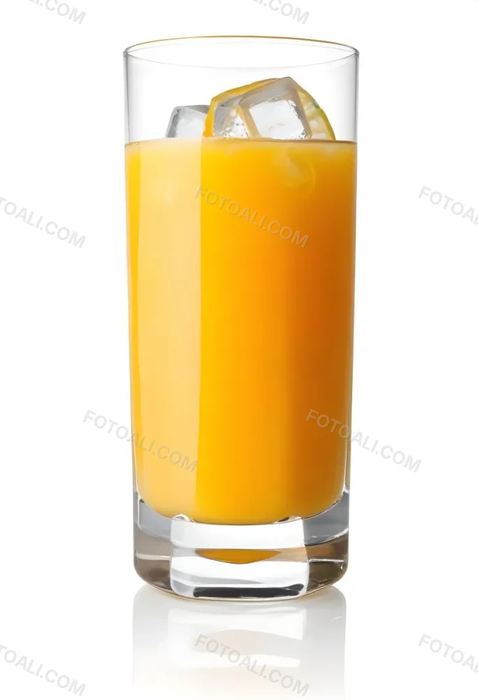A Glass Of Fresh Orange Juice With Ice Cubes 9 5d69