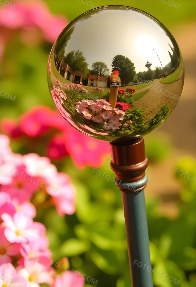 A Glass Sphere Reflecting A Scenic Landscape With Mountains A Lake And Pine Trees In The Background With A Blurred Green Foreground 21