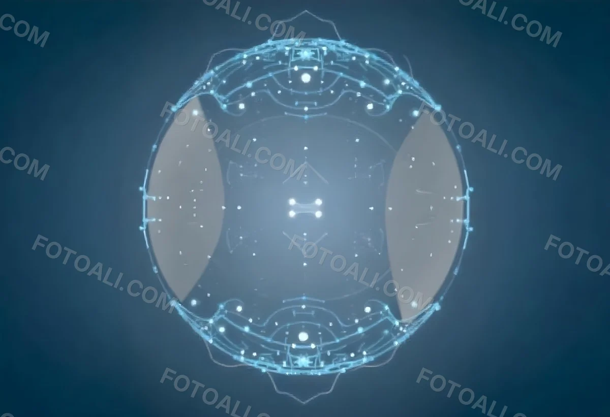 A Glowing Sphere With A Network Of Interconnected Lines And Dots Creating A Futuristic And Technological Aesthetic On A Dark Blue Background 23 2fd9