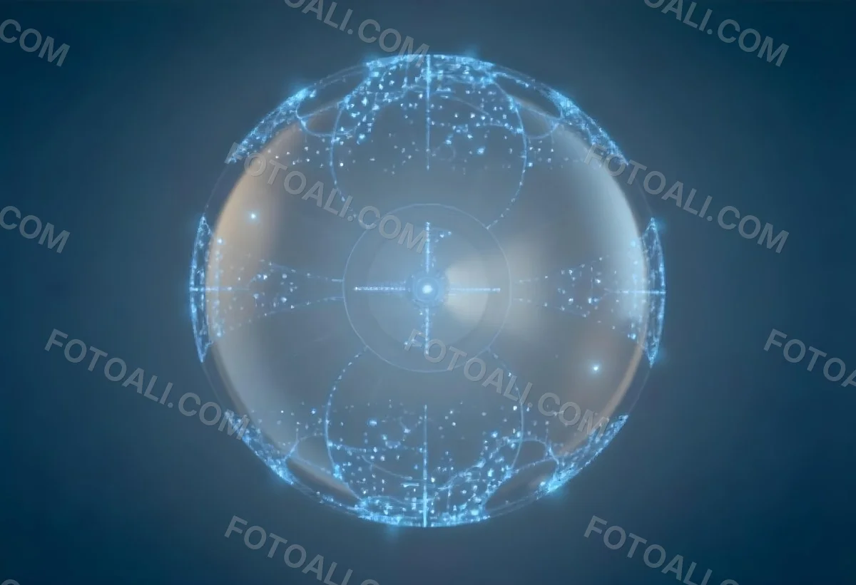 A Glowing Sphere With A Network Of Interconnected Lines And Dots Creating A Futuristic And Technological Aesthetic On A Dark Blue Background 27 16ab