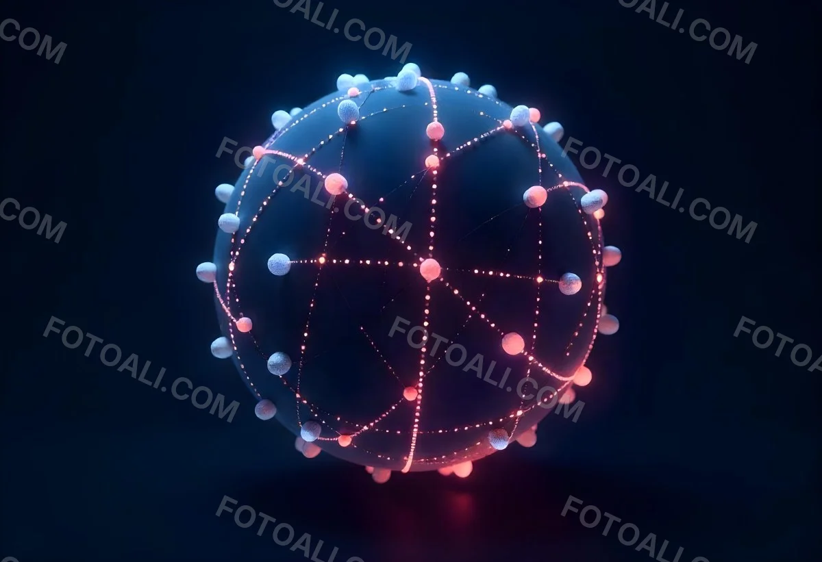 A Glowing Sphere With A Network Of Interconnected Lines And Dots Creating A Futuristic And Technological Aesthetic On A Dark Blue Background 8 50e0