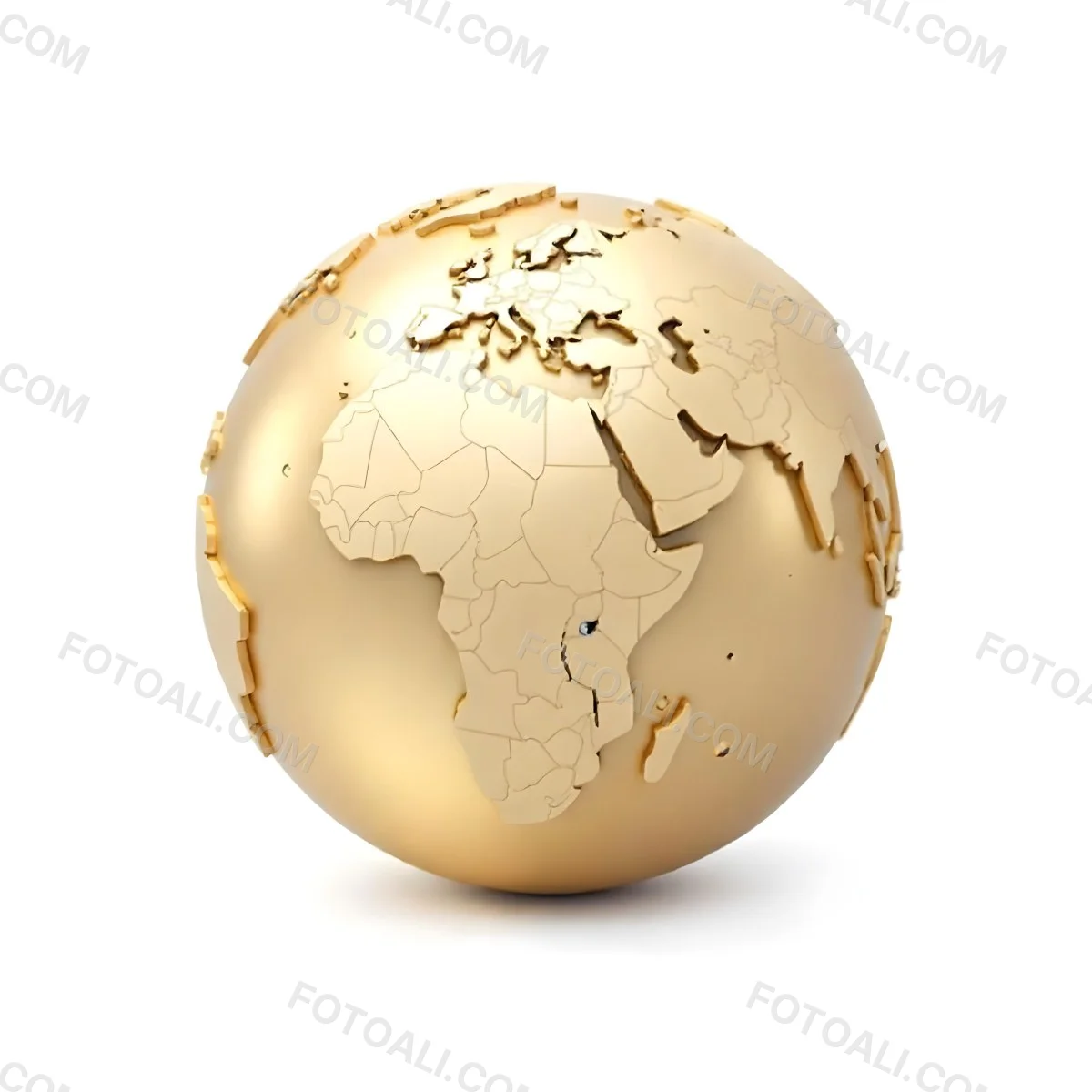 A Golden Globe With The Continents Carved On It The Globe Is Over A White Background 24 Cd05