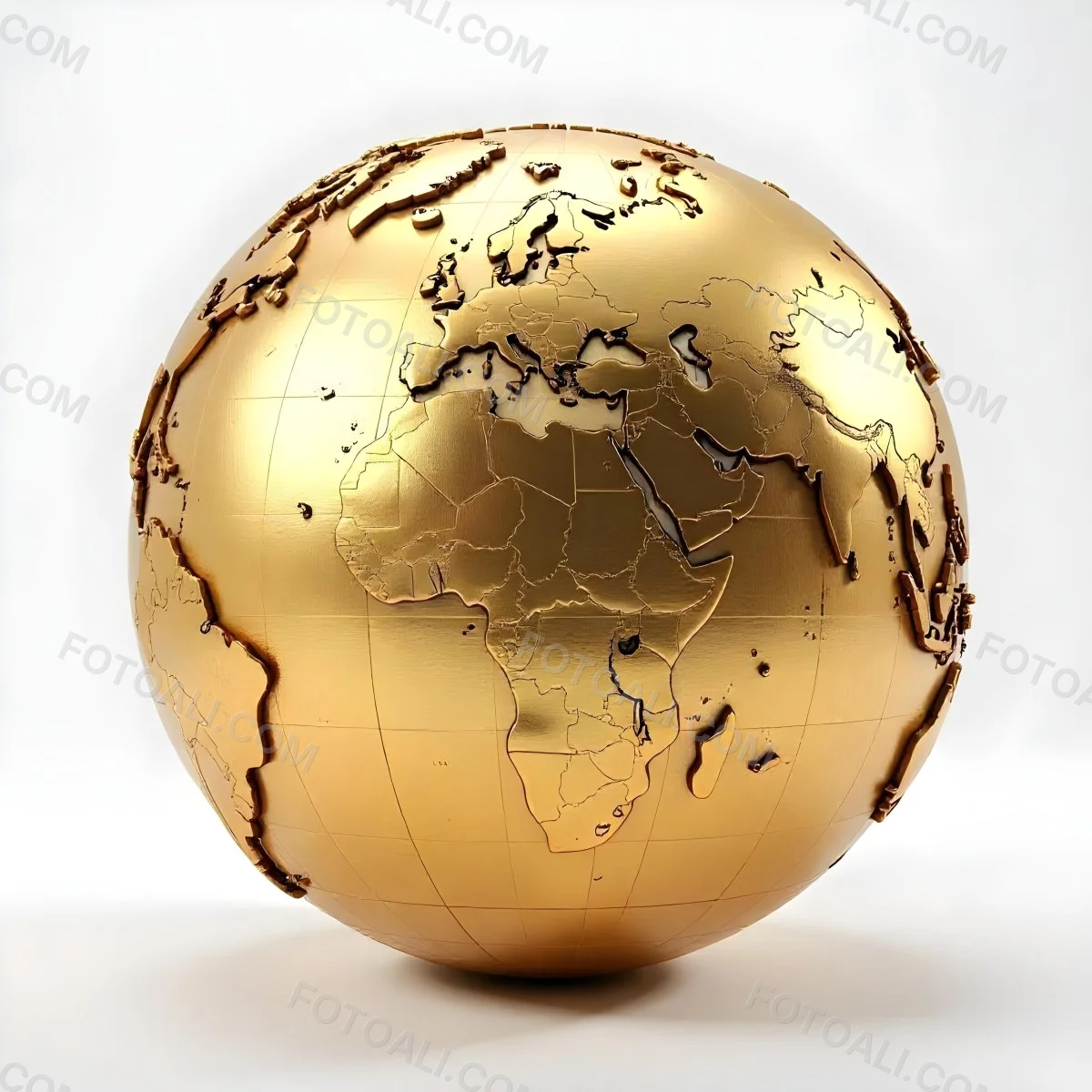 A Golden Globe With The Continents Carved On It The Globe Is Over A White Background 25 99f3