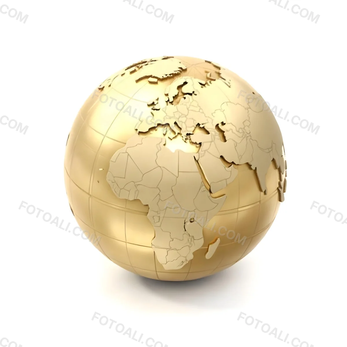 A Golden Globe With The Continents Carved On It The Globe Is Over A White Background 27 3eb0