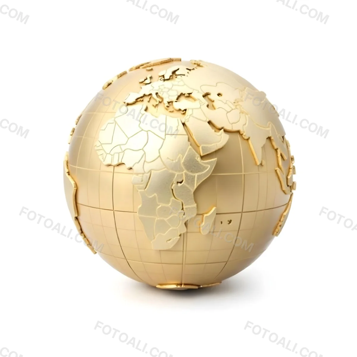 A Golden Globe With The Continents Carved On It The Globe Is Over A White Background 29 D669
