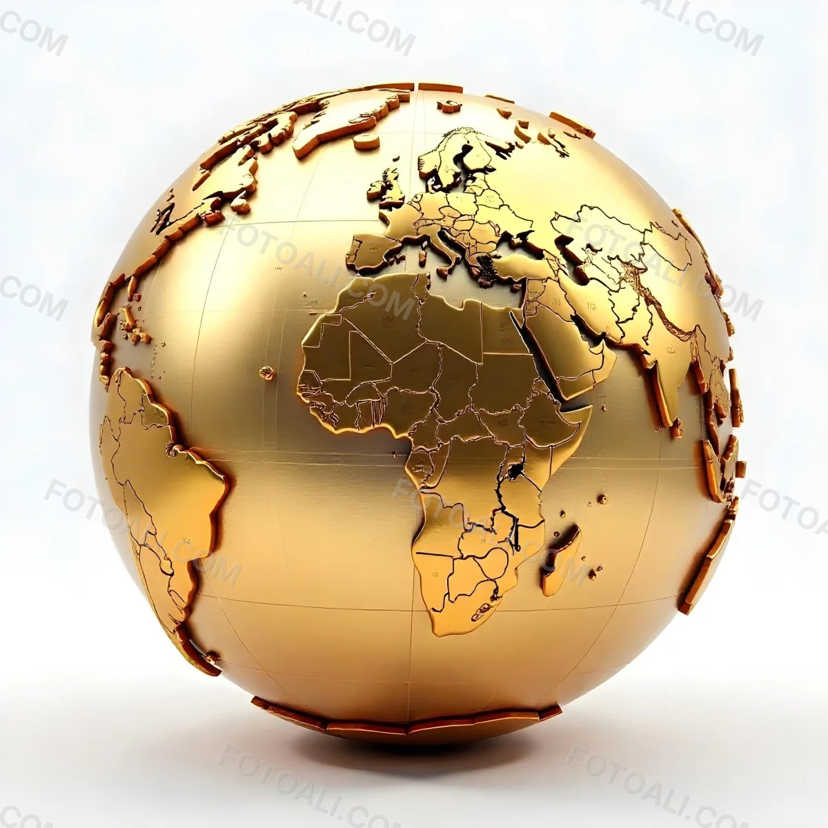 A Golden Globe With The Continents Carved On It The Globe Is Over A White Background 30 9921