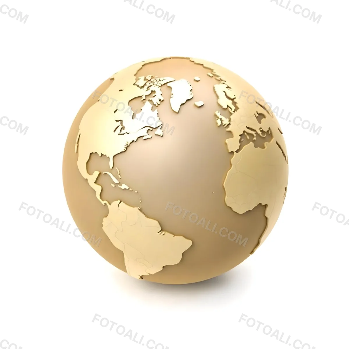 A Golden Globe With The Continents Carved On It The Globe Is Over A White Background 7 3b13