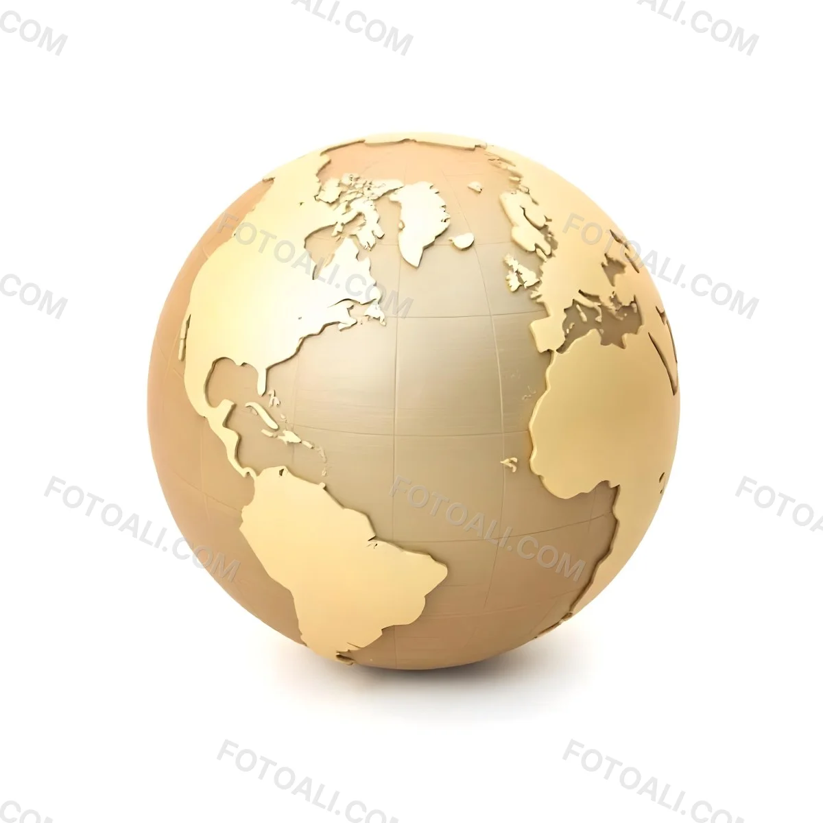 A Golden Globe With The Continents Carved On It The Globe Is Over A White Background 9 6f8e