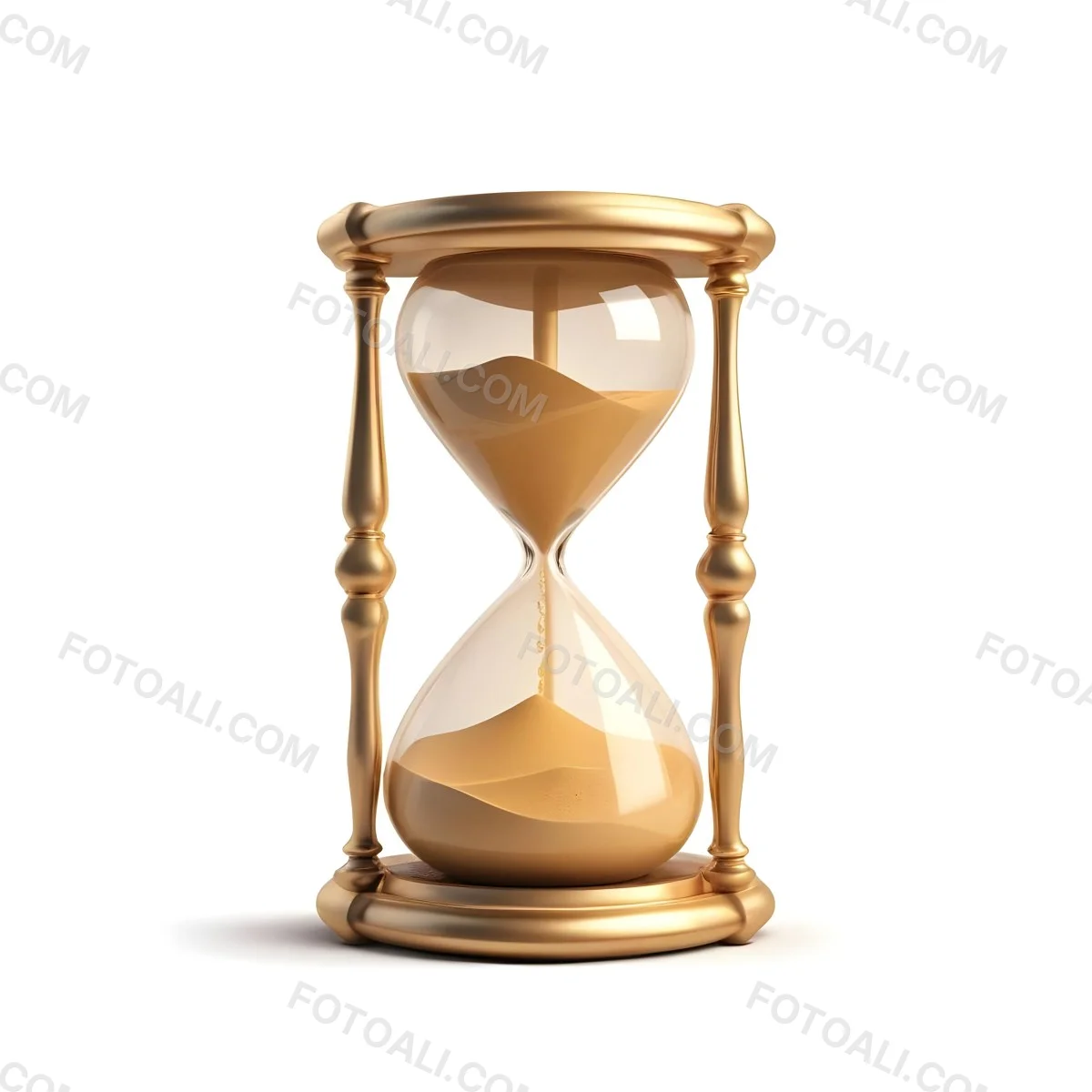 A Golden Hourglass With Sand Flowing From The Top Chamber To The Bottom Chamber Set Against A Sunset Background 5 Bd84