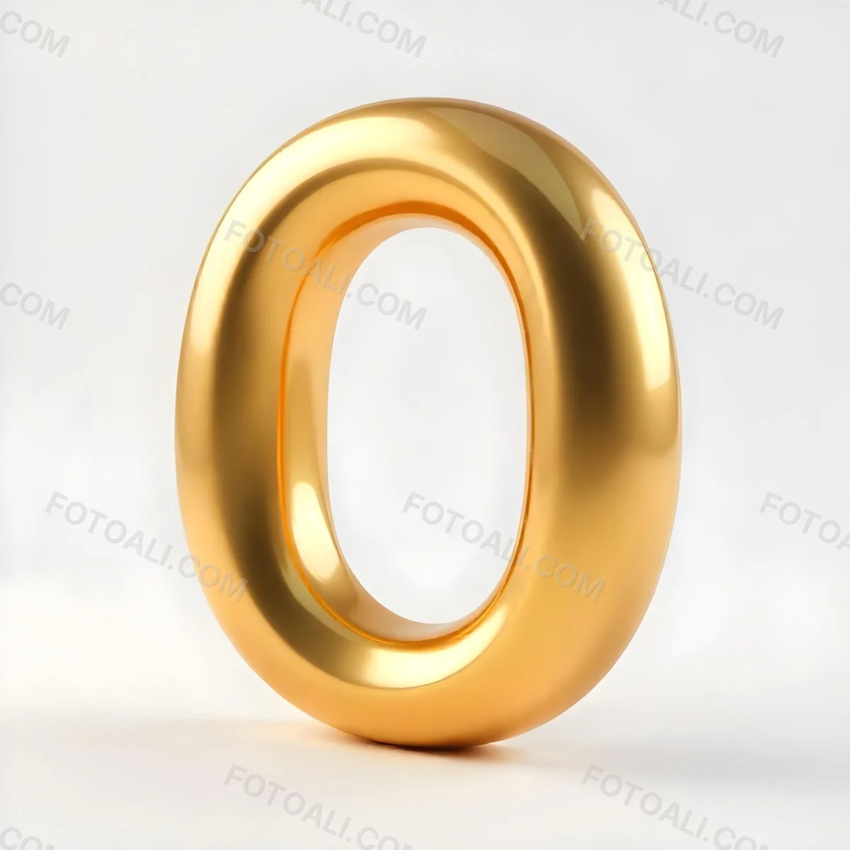 A Golden Letter O Shiny And Reflective Casting Soft Shadows On A White Background Simple And Elegant Design Smooth Surface Rounded Edges Luxurious Appearance 20 8d96