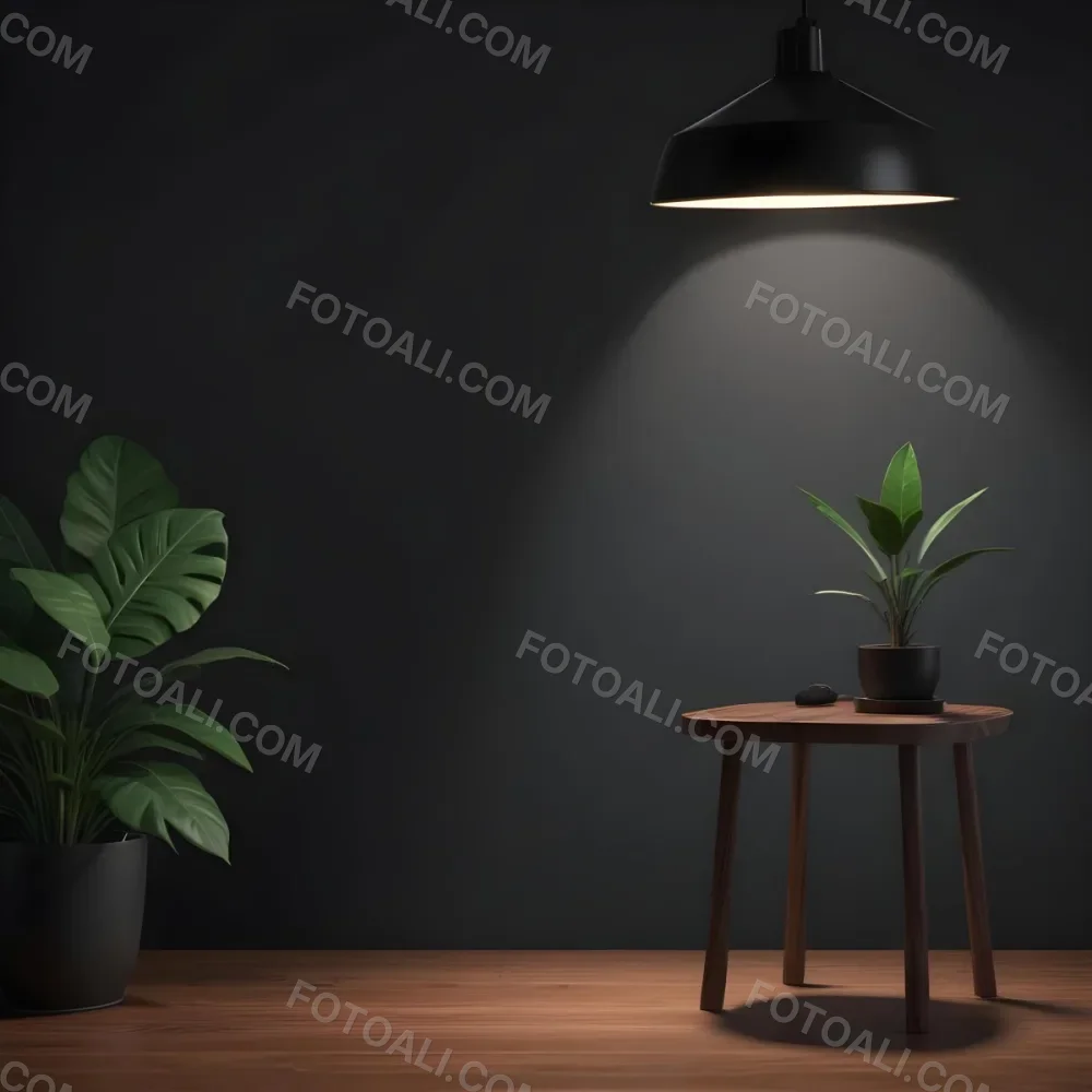 A Green Plant In A White Pot On A Wooden Table A White Curtain In The Foreground A Gray Sofa In The Background In A Living Room 54 4f4c