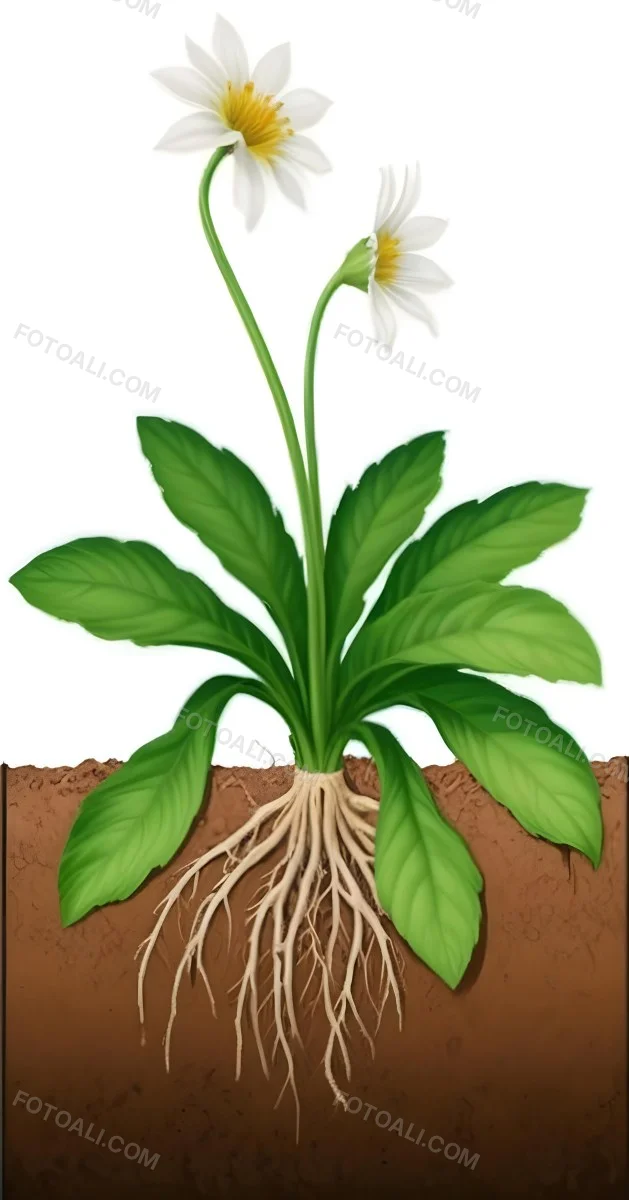 A Green Plant With Large Leaves And A White Flower Emerging From The Soil Showing The Plant S Leaves In Bright Sunlight 7 Fdbd