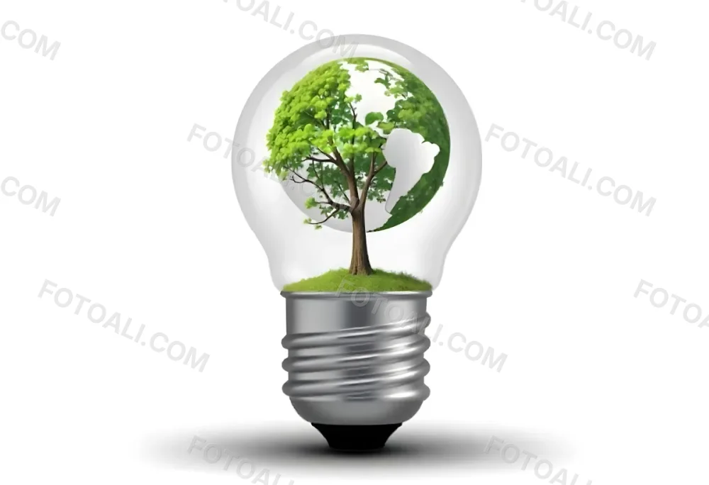 A Hand Holding A Light Bulb With A Green Recycle Symbol And A Tree Inside In A Green Field With A Blue Sky And White Clouds 54 B4c2