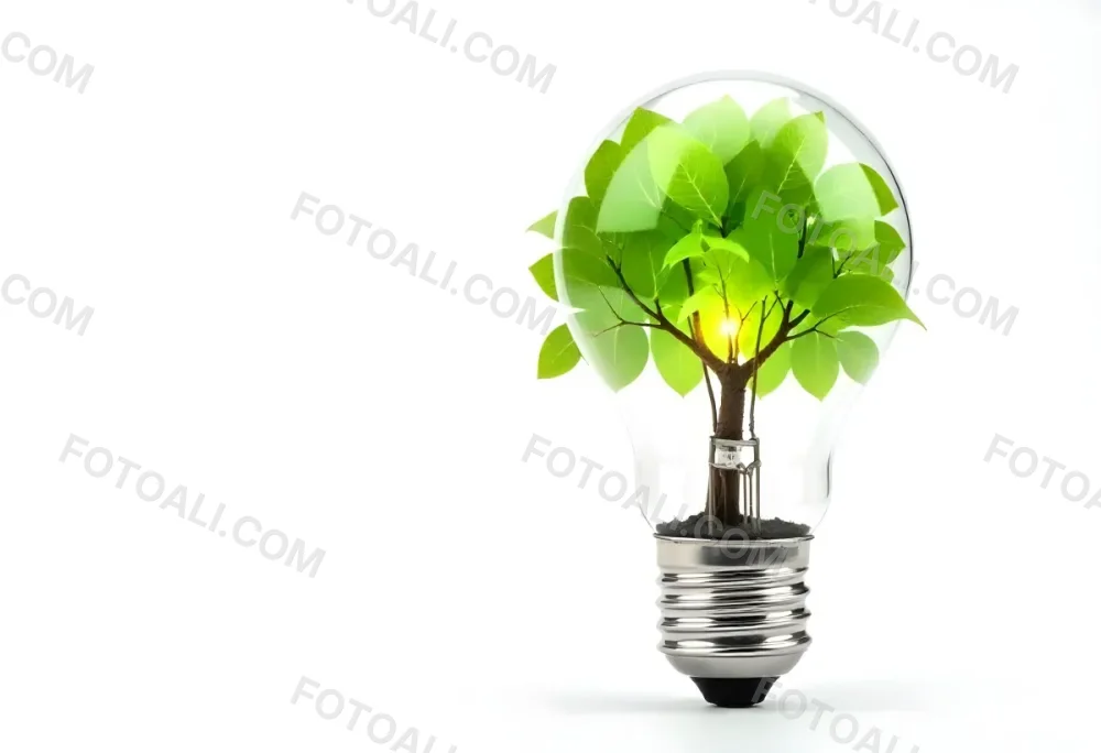 A Hand Holding A Light Bulb With A Green Recycle Symbol And A Tree Inside In A Green Field With A Blue Sky And White Clouds 63 Fbb8