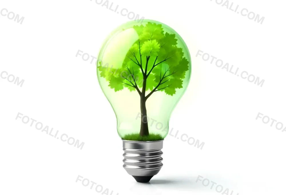 A Hand Holding A Light Bulb With A Green Recycle Symbol And A Tree Inside In A Green Field With A Blue Sky And White Clouds 77 D297